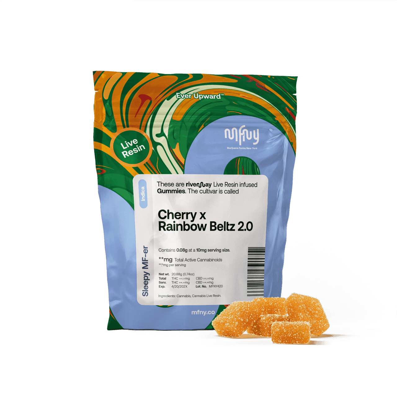 product image for Cherry X Rainbow Beltz 2.0 Live Resin Gummies 8 Pack 80mg