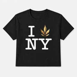I Love NY Black Crop Top T-Shirt