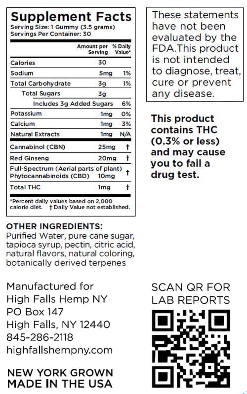 Advance Sleep CBN+CBD Blueberry Gummies • 4 Pack • 140mg - High Falls Hemp CBD | Treehouse Cannabis