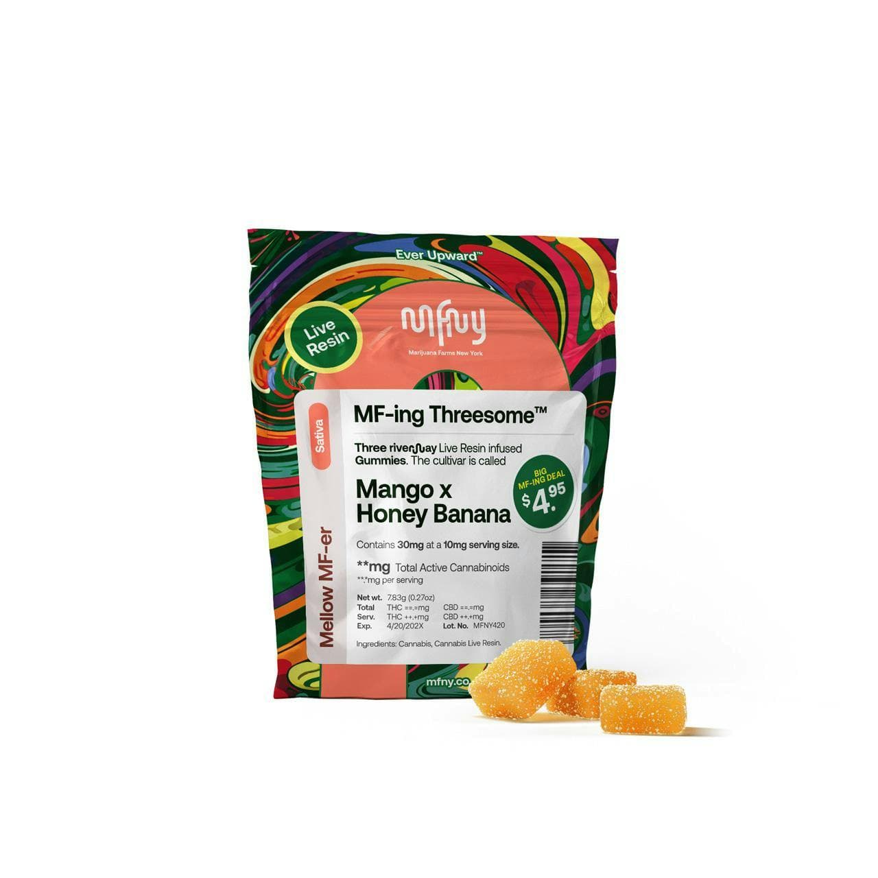 product image for Mango x Honey Banana Gummies 3 Pack 30mg
