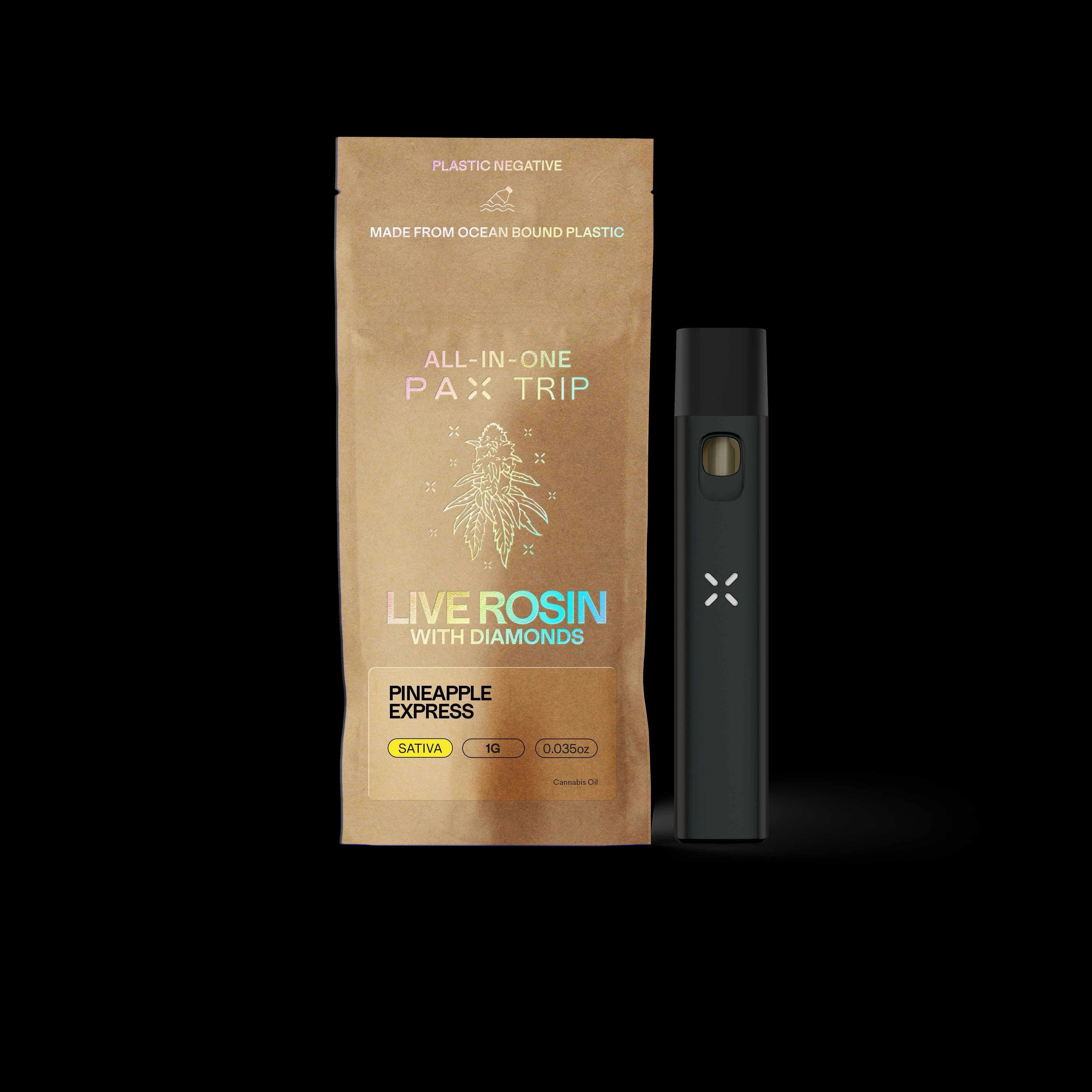 product image for Pineapple Exprerss Live Rosin w/ Diamonds Disposable 1g