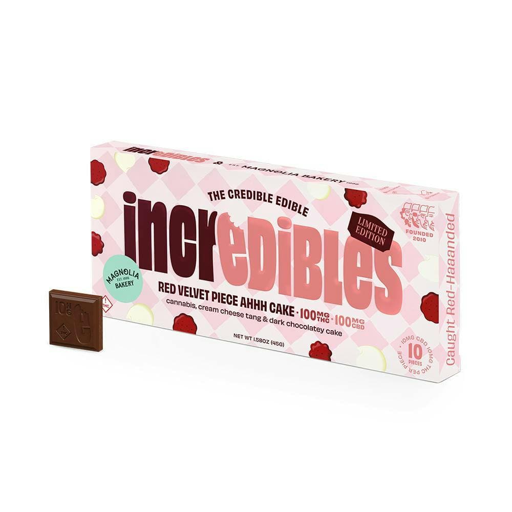 Red Velvet Cake • 100mg THC • 100mg CBD - Incredibles | Treehouse Cannabis