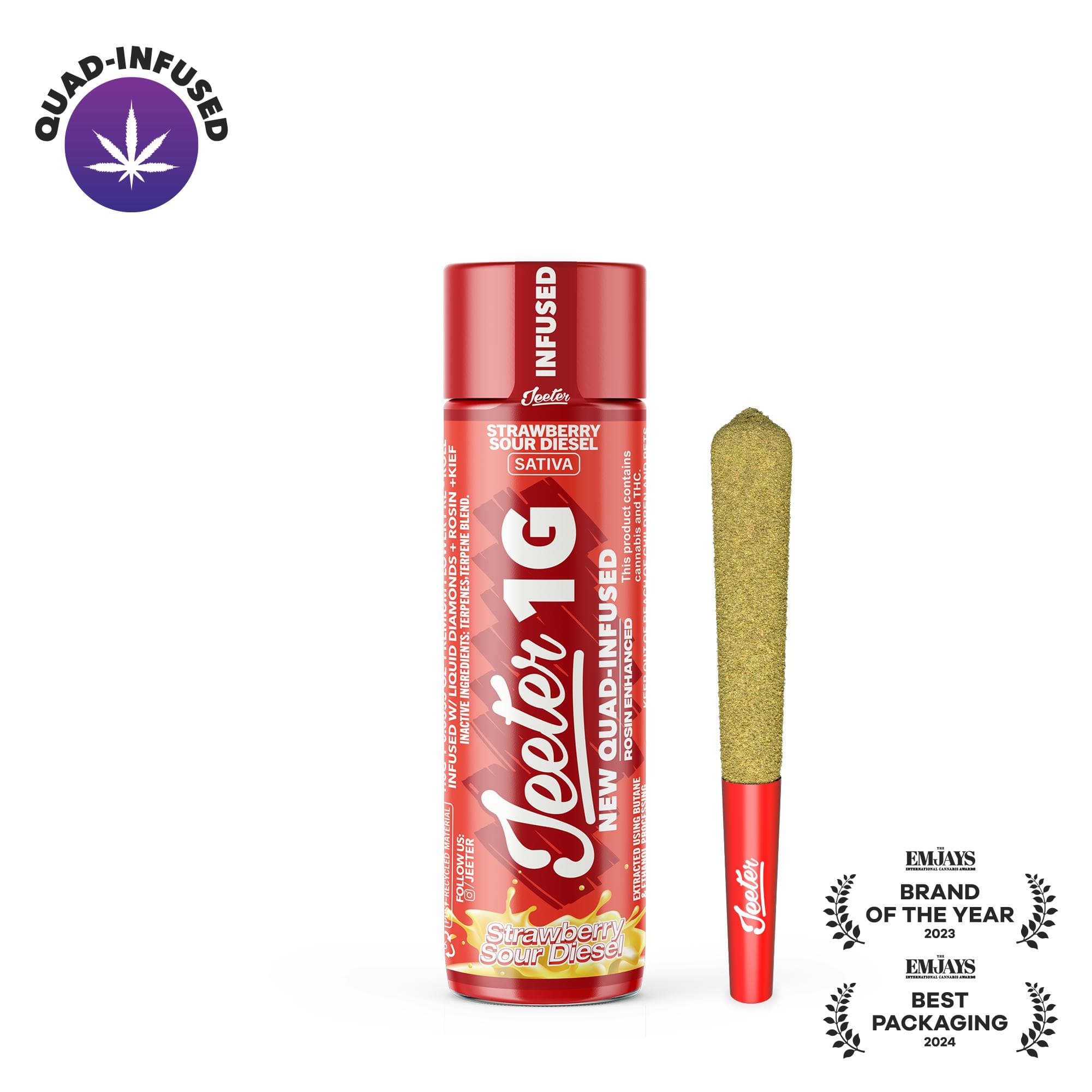 product image for Strawberry Sour Diesel Quad-Infused Jeeter Joint 1g