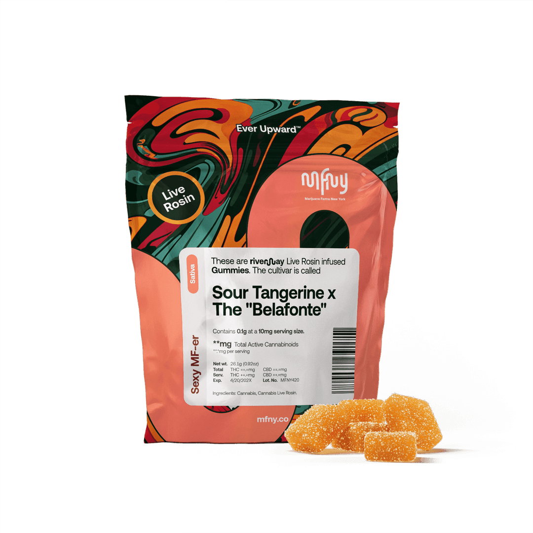 Sour Tangerine x The Belafonte  Live Rosin • Gummies • 10 Pack • 100mg - MFNY | Treehouse Cannabis