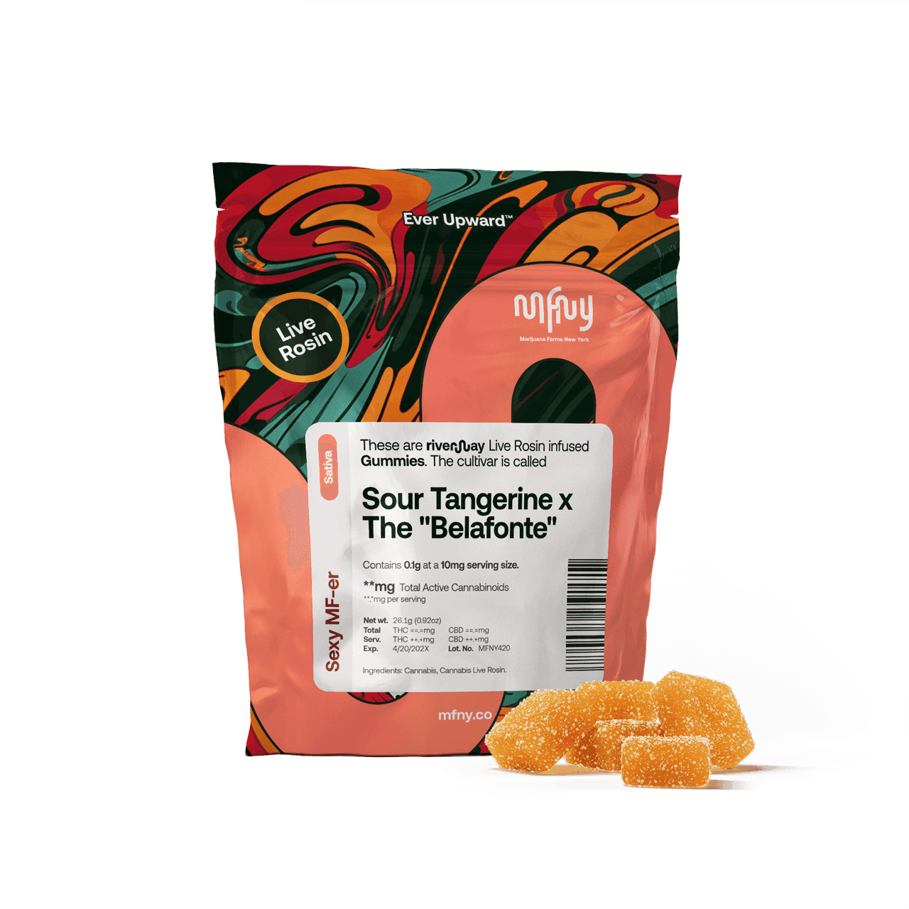 product image Sour Tangerine x The Belafonte  Live Rosin | Gummies | 10 Pack | 100mg