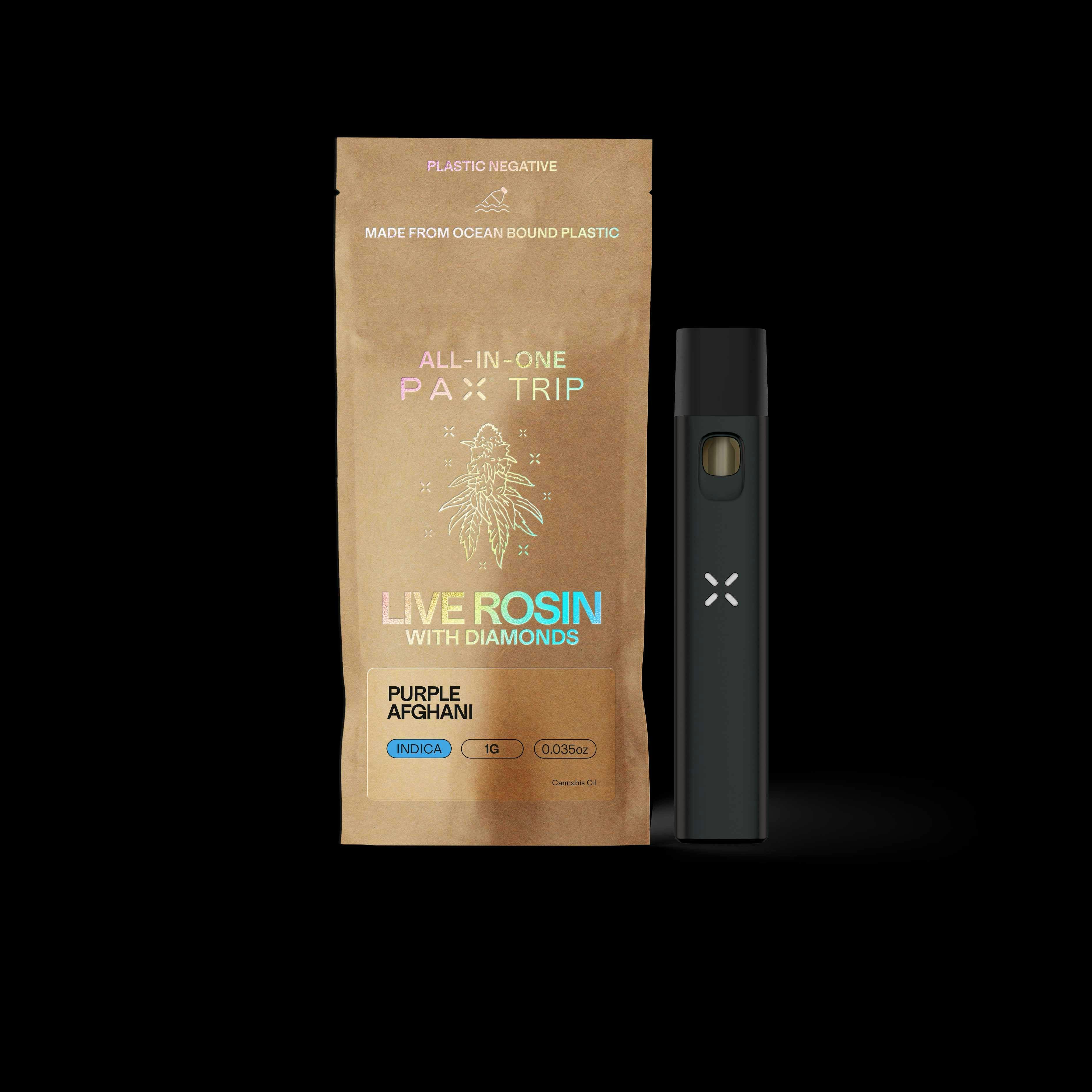 Purple Afghani Live Rosin + Diamonds Disposable 1g - PAX