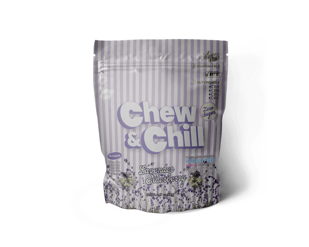 Lavender Elderberry • THC/CBN/CBD/CBG/CBC Gummies 10 Pack • 100mg - Chew & Chill | Treehouse Cannabis