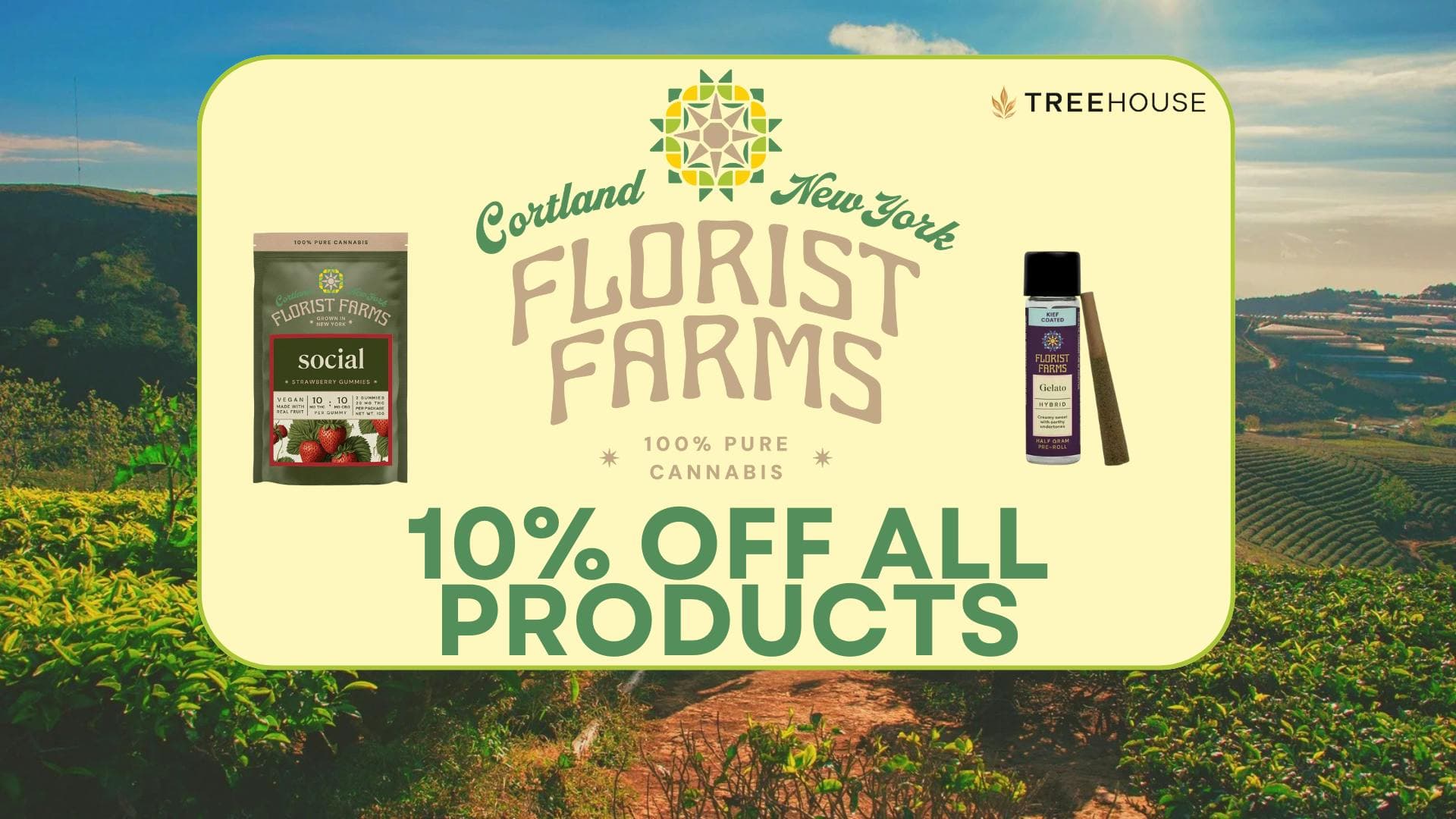 Deal: 10% off all Florist Farms products between 1pm and 3pm.