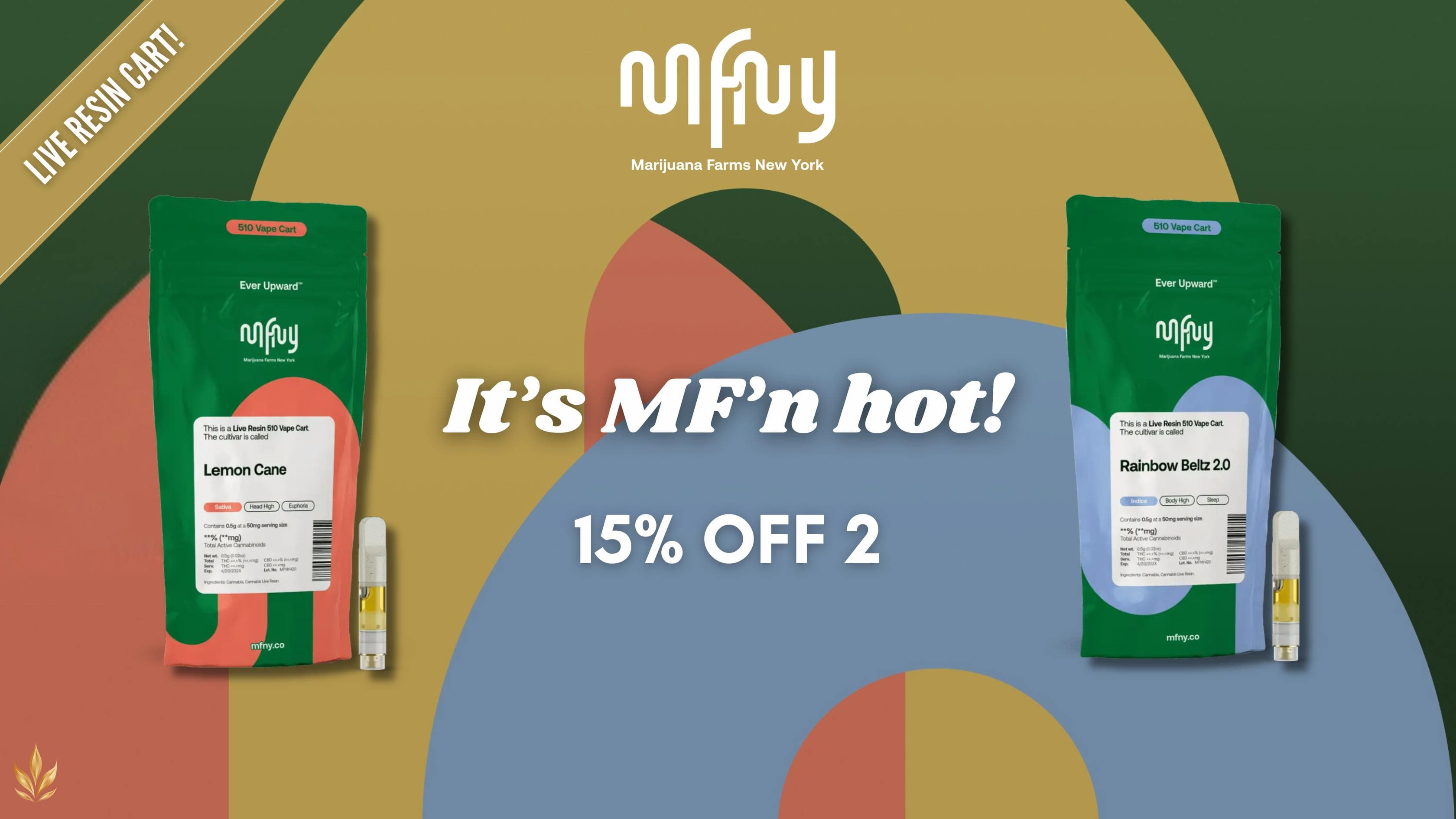 Deal: MFNY Live Resin Carts – 2 for $78