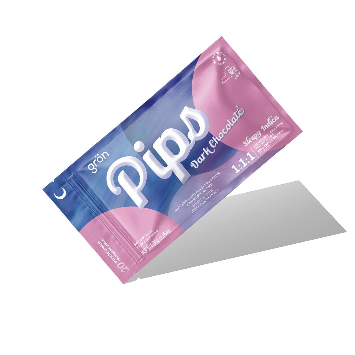 1:1:1 Dark Chocolate Pips - CBD/CBN/THC - Sleepy Indica - Grön