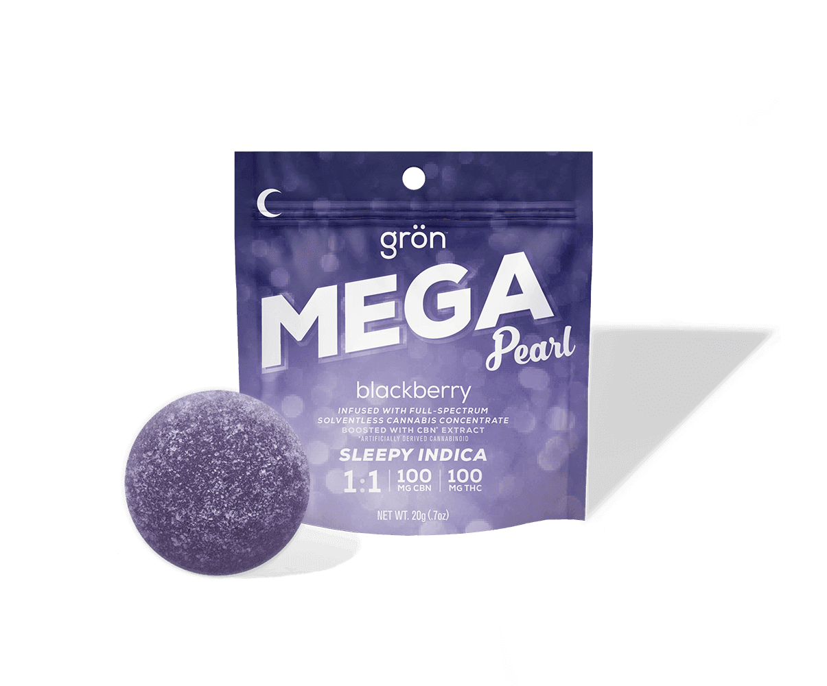 Blackberry Mega Pearl 1:1 CBG:THC Gron Single 100mg - 
