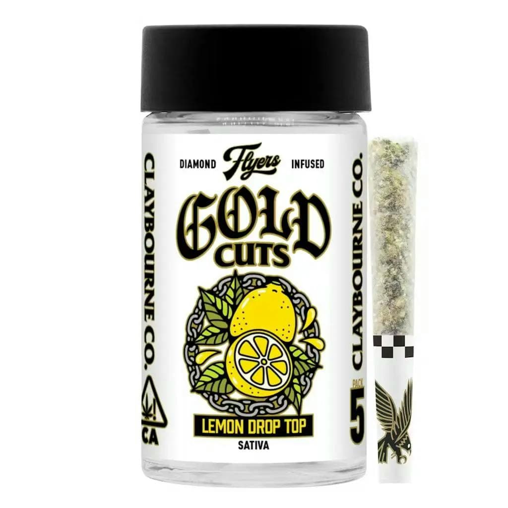 product image Lemon Drop Top Gold Cuts Diamond Infused Pre-Rolls | 5 Pack | 2.5g