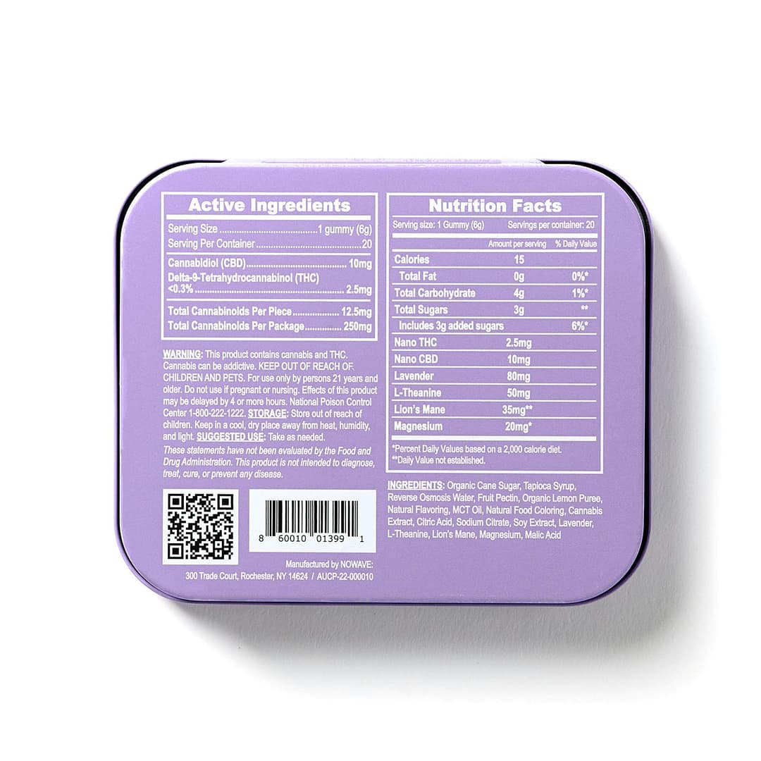 Serenity Now Lemon Lavender • 20 Pack • Gummies • THC: 50mg, CBD: 200mg - Eaton Botanicals | Treehouse Cannabis