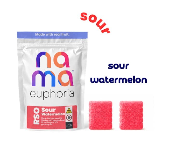 Sour Watermelon RSO Gummies • 100mg - nama | Treehouse Cannabis