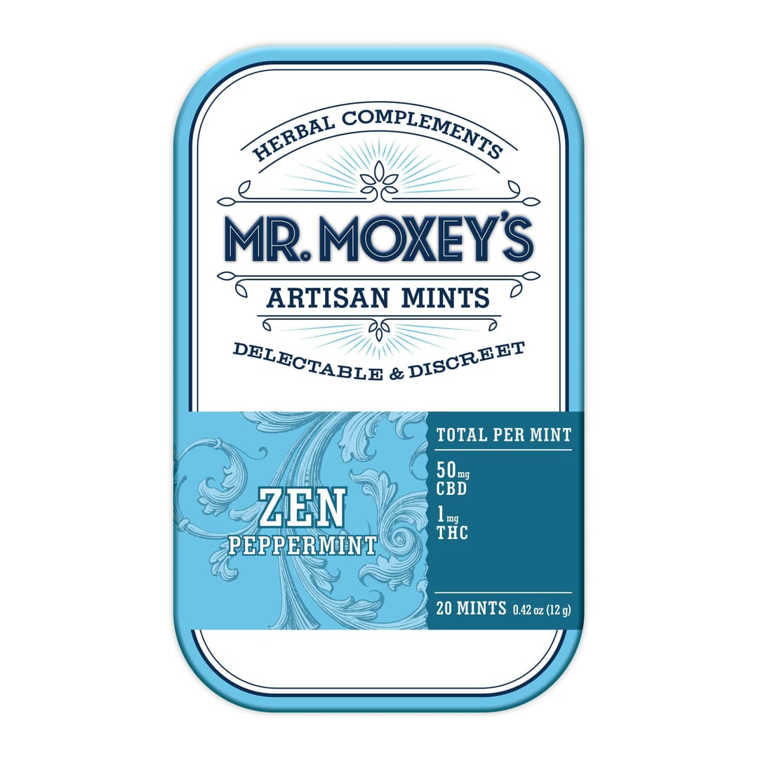Zen 50:1 CBD Peppermint Mints • 1000mg CBD : 20mg THC - Mr. Moxey's Mints | Treehouse Cannabis