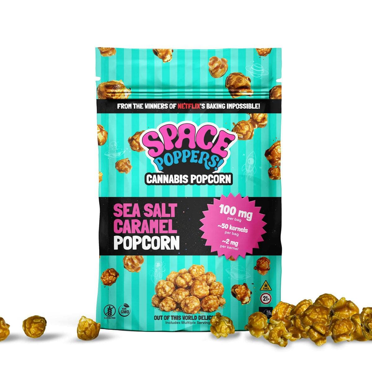 product image Sea Salt & Caramel infused Popcorn | 100mg