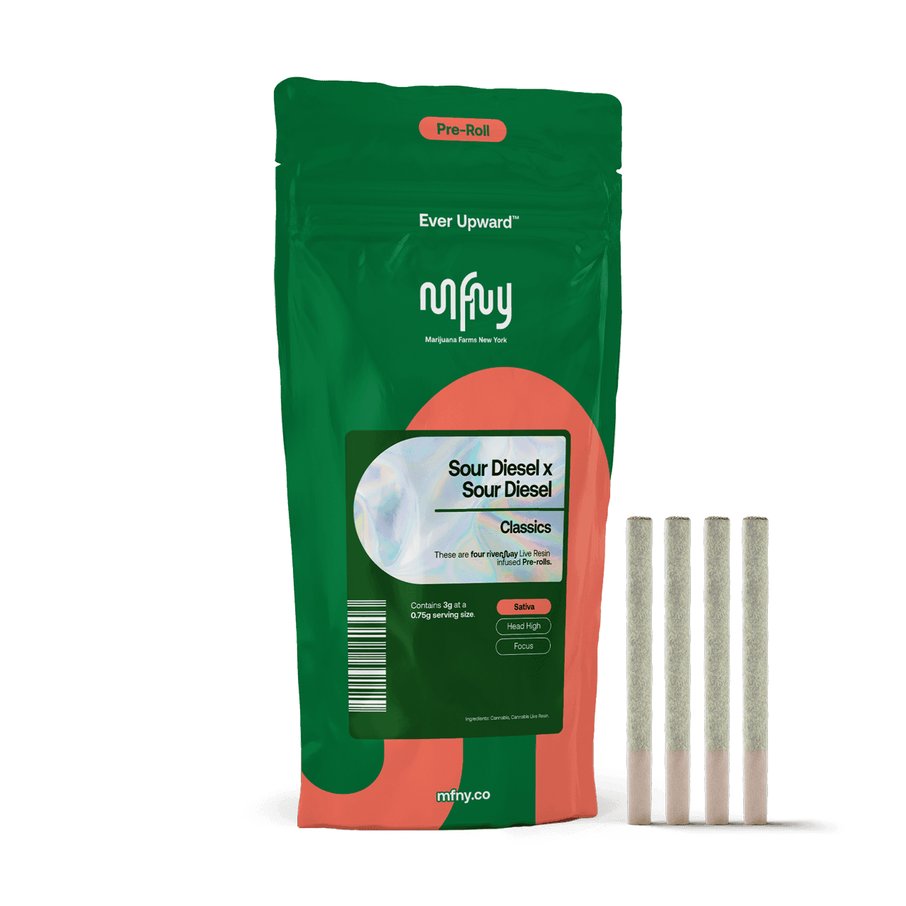 product image for Sour Diesel x Sour Diesel 4pk Pre-Rolls 3g