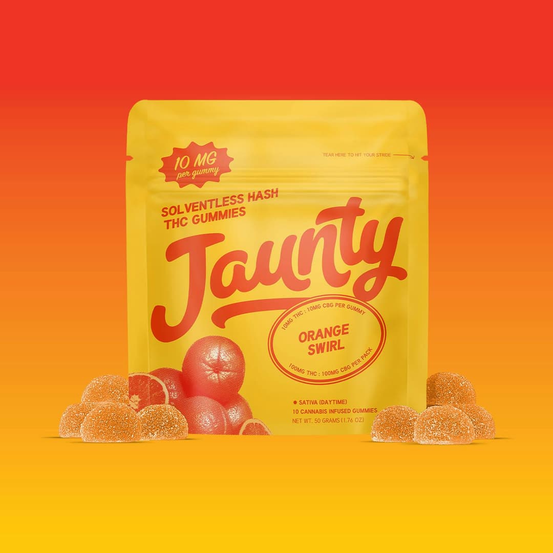 Orange Swirl  • Hash-Infused Gummies • 20mg • 2pk - Jaunty | Treehouse Cannabis