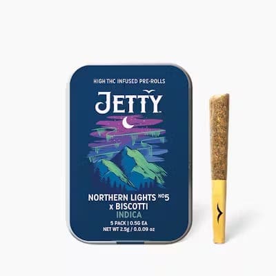 Northern Lights #5 x Biscotti • Jetty • 5 pack Infused Pre Rolls - Jetty Extracts | Treehouse Cannabis