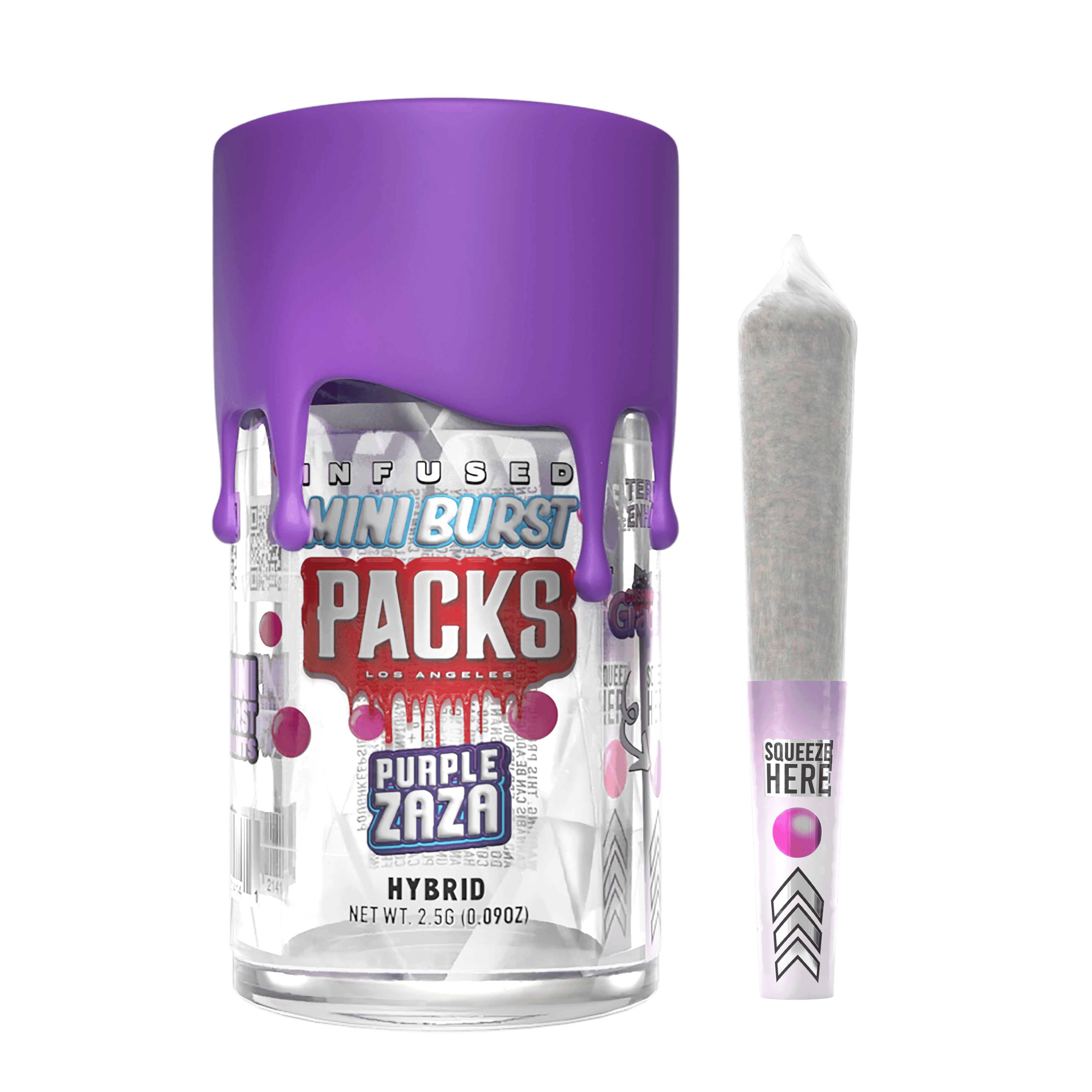 PURPLE ZAZA Packs Mini Bursts - 5 Pack Infused Mini Joints 2.5G - PACKS LA