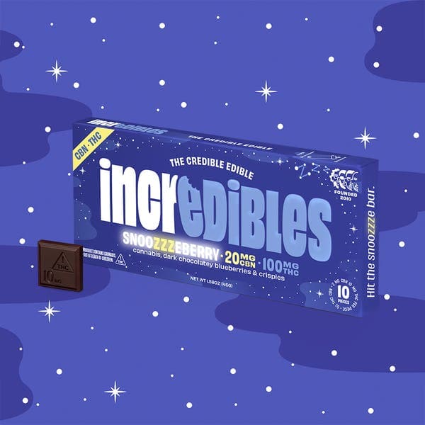 product image 5:1 Snoozzzeberry Bar + CBN | Chocolate | 10 pack | 100mg THC / 20mg CBN