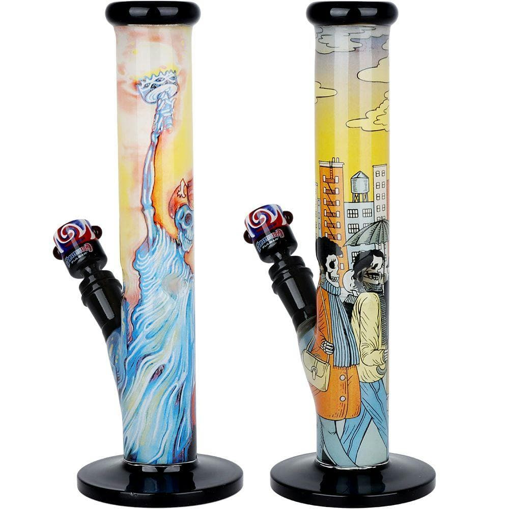 The Grateful Dead x Pulsar Inside Print Straight Tube Glass Water Pipe 11.25" 14mm F - 