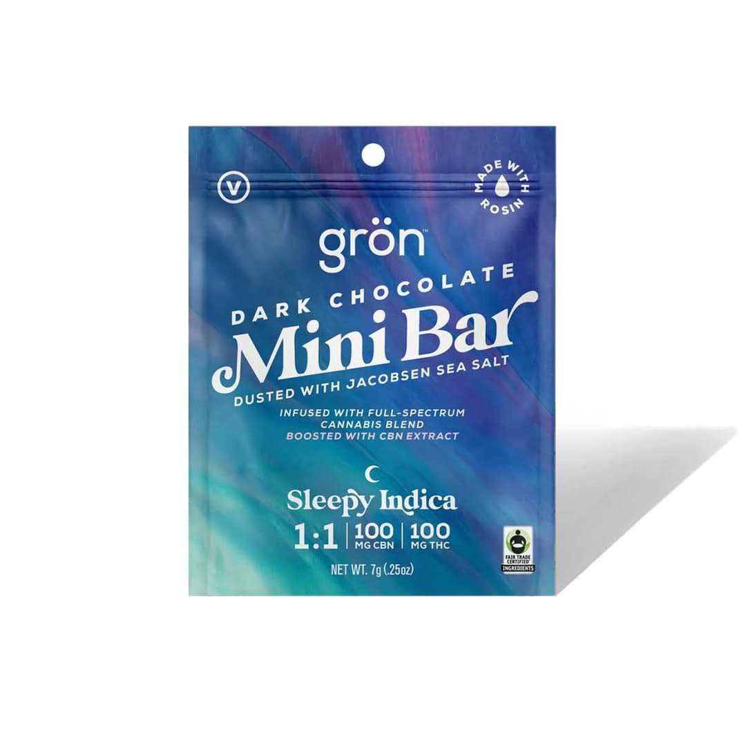 1:1 Dark Chocolate Mini Bar - CBN/THC - Sleepy Indica - Grön | Treehouse Cannabis