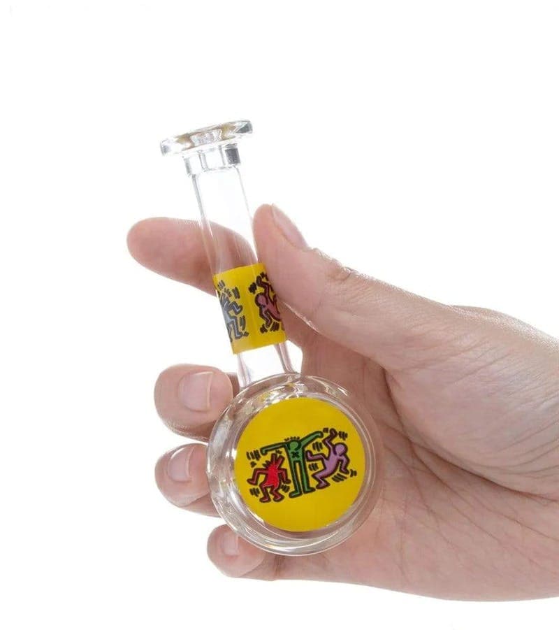 Keith Haring Glass Spoon Pipe - White - Keith Harring Foundation
