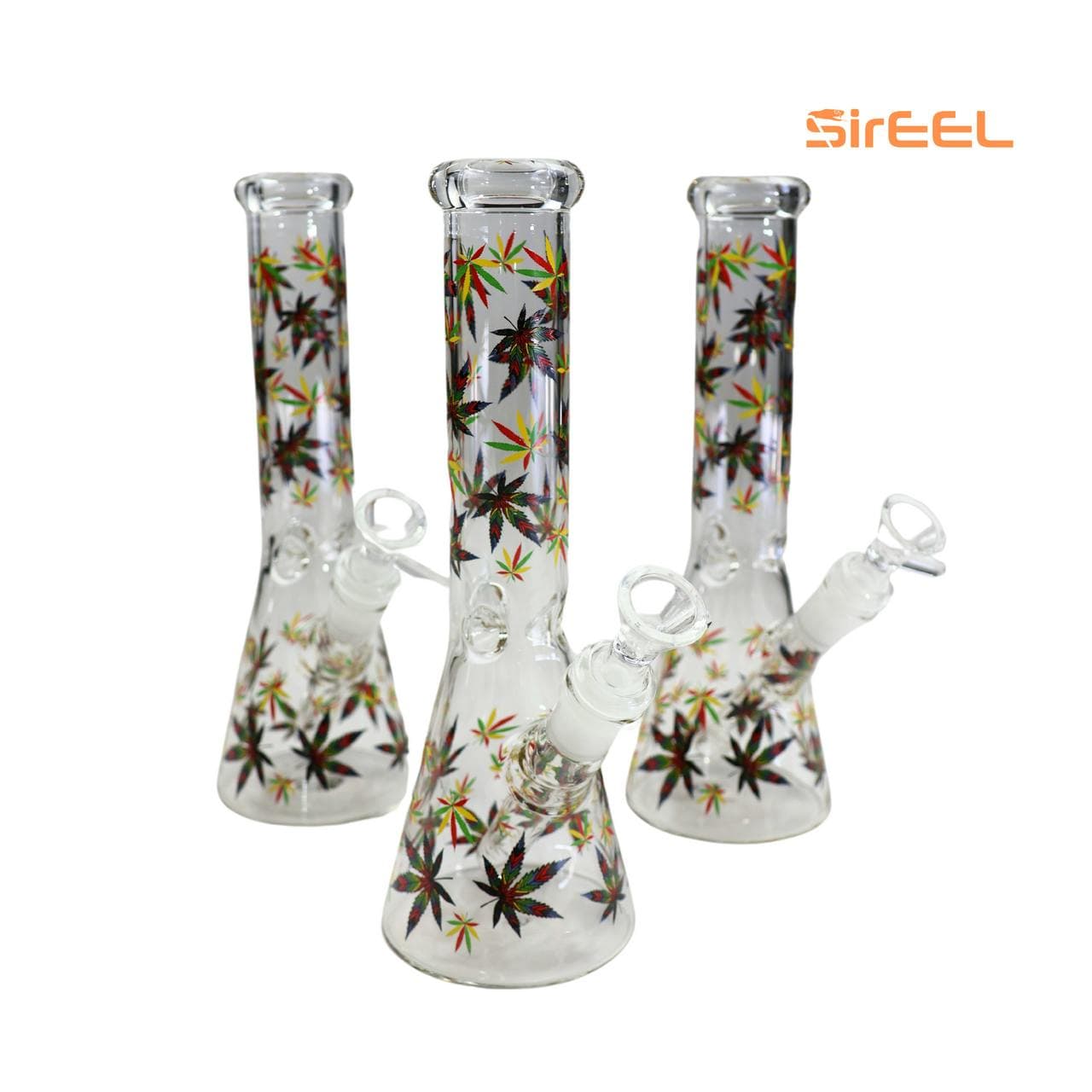 product image for 10" 420 Rasta Leaf Beaker Bong with Matching Downstem
