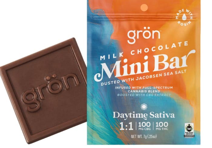 product image for Milk Chocolate 1:1 CBG:THC Mini Bar Daytime Sativa Chocolate 100mg