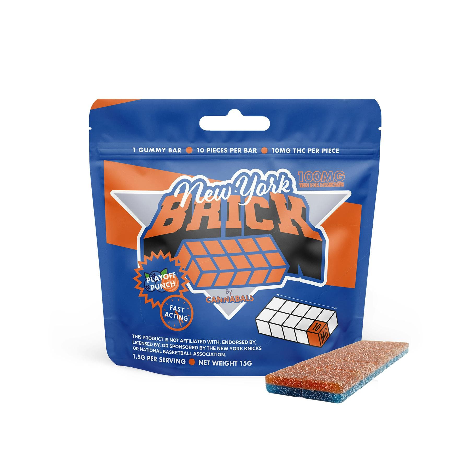 product image for New York Brick Playoff Punch Live Resin Gummies 10 pack 100mg