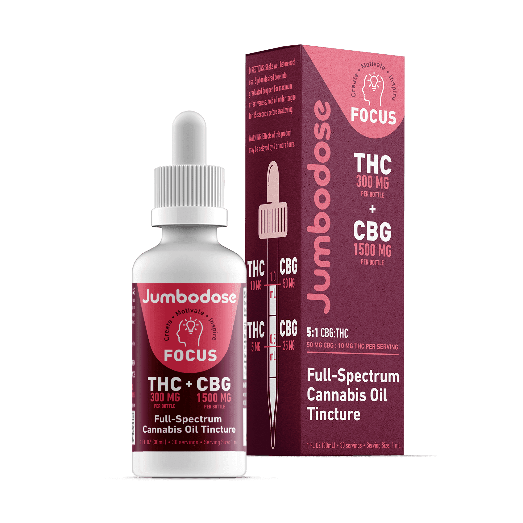 FOCUS Tincture 5:1 CBG:THC 30mL - Jumbodose
