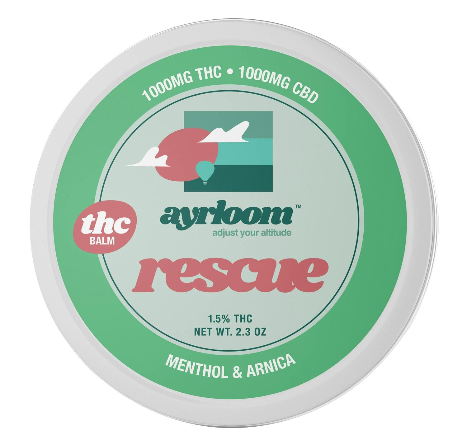 Ayrloom Rescue 1:1 Topical 1000MG THC : 1000MG CBD - ayrloom