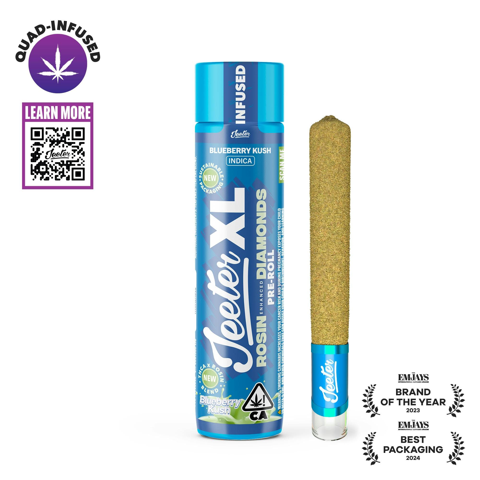product image Blueberry Kush Quad-Infused XL Jeeter Joint | 2g