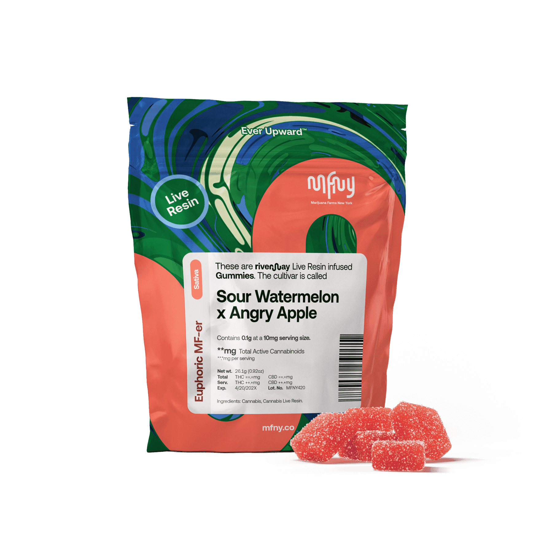 product image for Sour Watermelon x Angry Apple Live Resin Gummies 10 pk