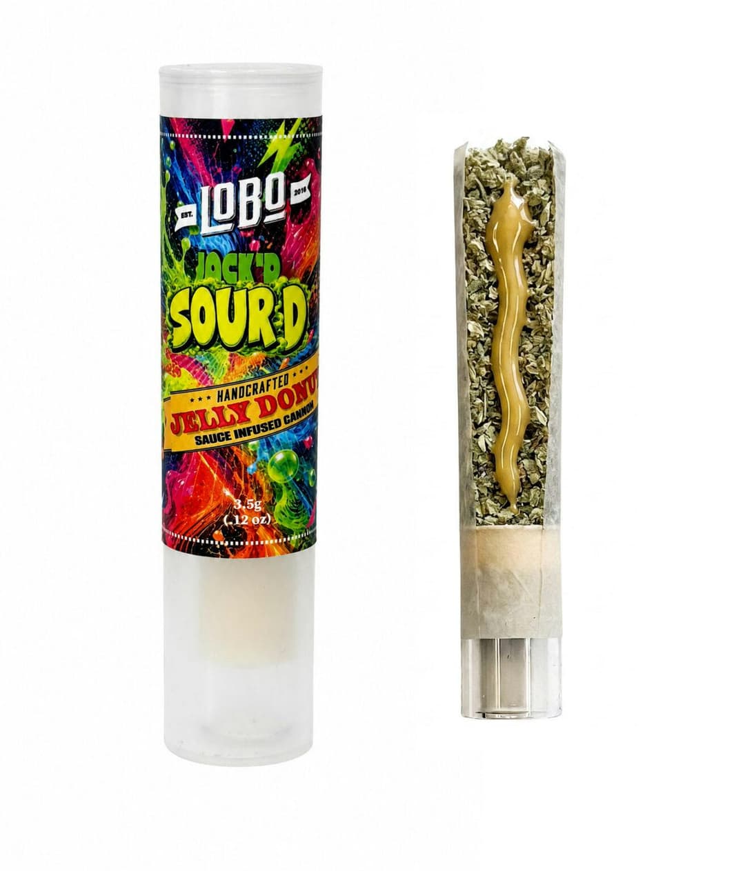 Jack'd Sour Diesel Jelly Donut Sauce Cannon • Infused Pre-roll • 3.5g - Lobo | Treehouse Cannabis