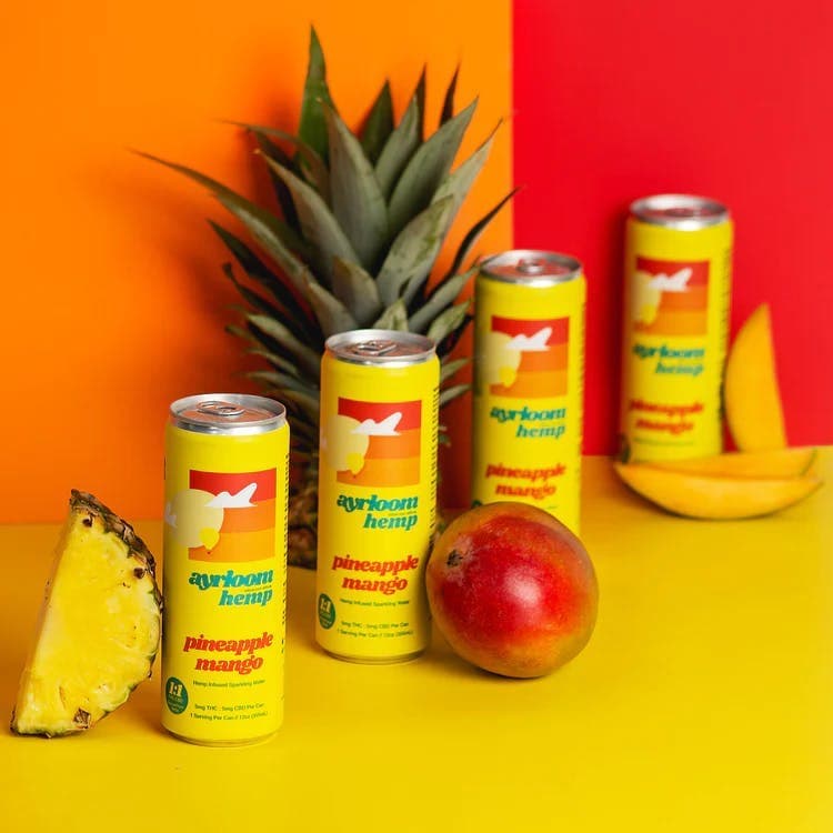 Pineapple Mango 2:1 4 Pack Infused Sparkling Water 20mg THC: 20mg CBD - ayrloom