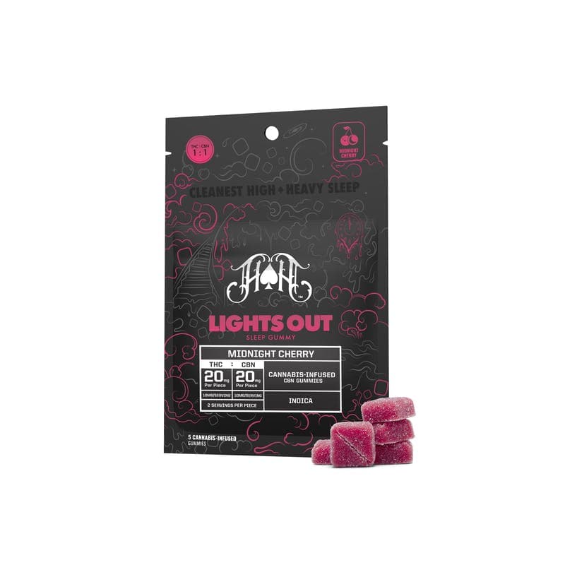 Midnight Cherry Lights Out Sleep • Gummies • 5 Pack • 100mg - Heavy Hitters | Treehouse Cannabis