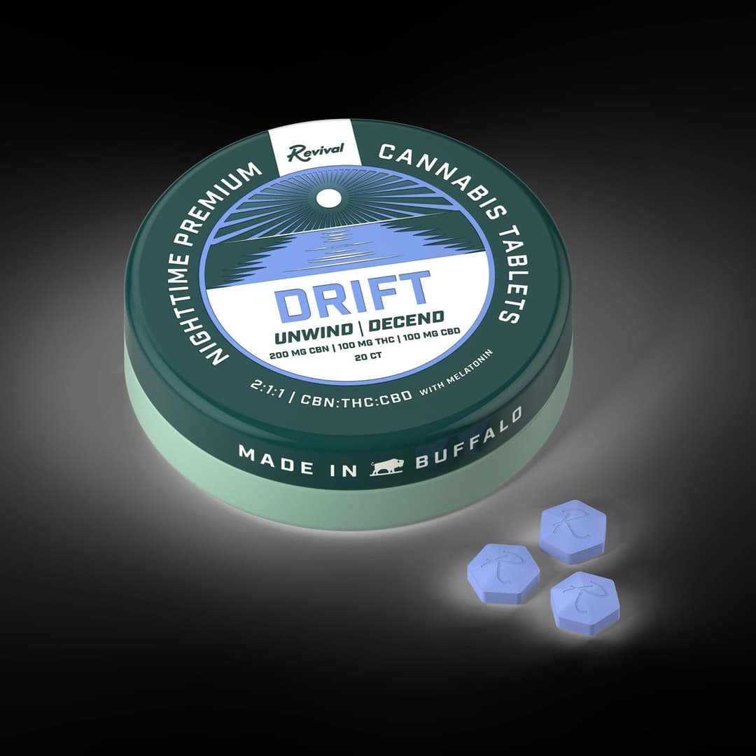 2:1:1 Drift Tablets 100mg THC • 200mg CBN • 100mg CBD • 20 Pack - Revival | Treehouse Cannabis