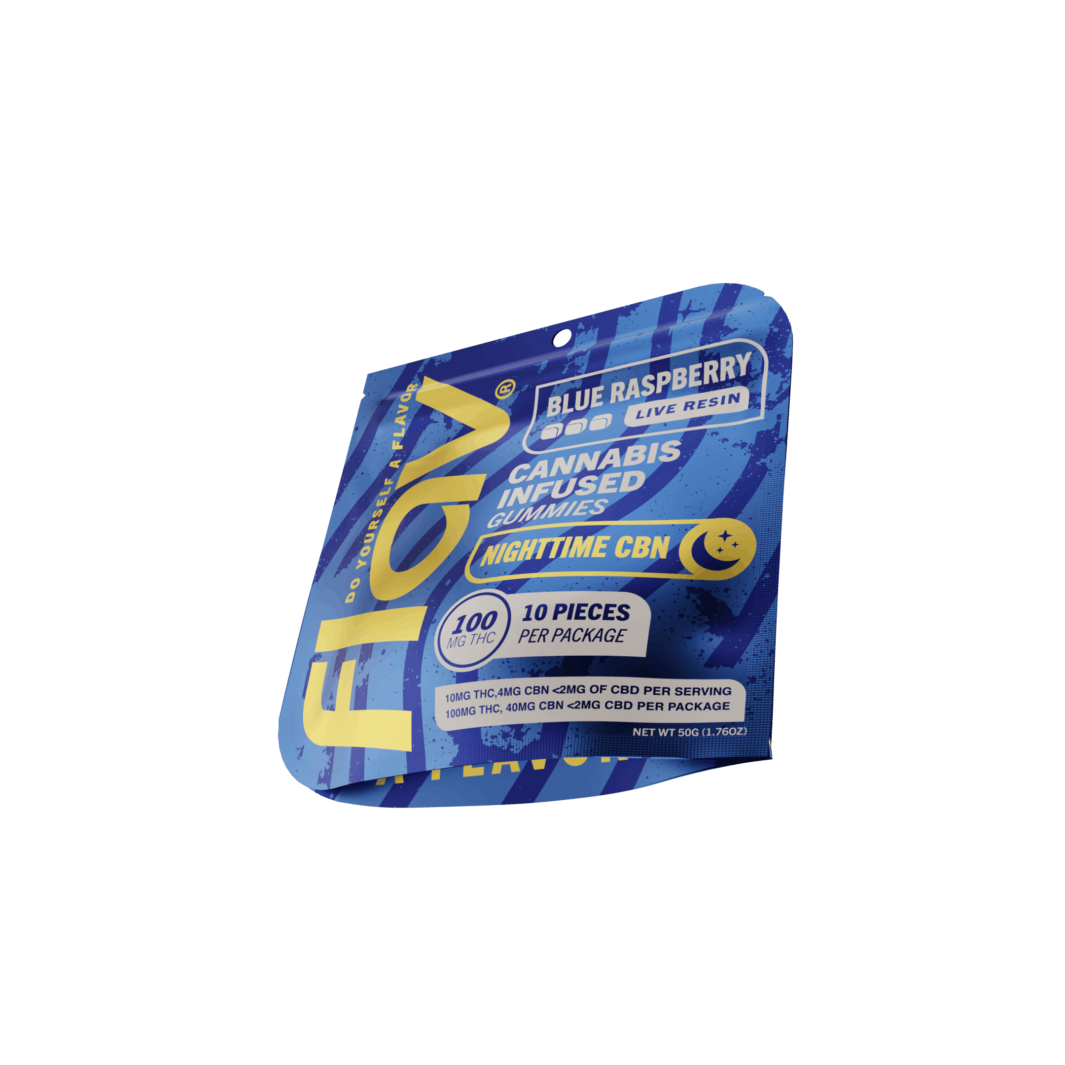 Blue Raspberry Nighttime Gummies - CBN - 100mg - Flav