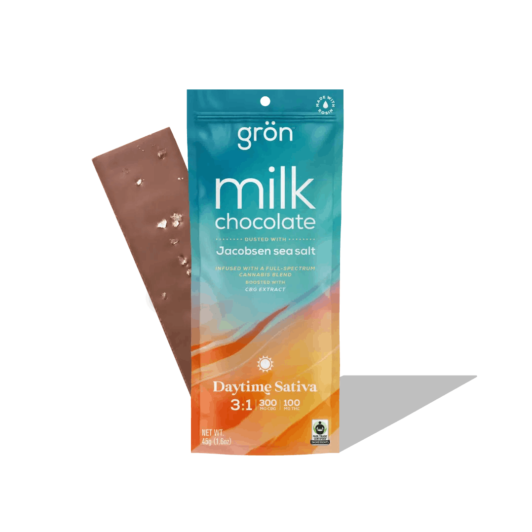 3:1 Milk Chocolate & Sea Salt Bar CBG/THC 100mg - Gron