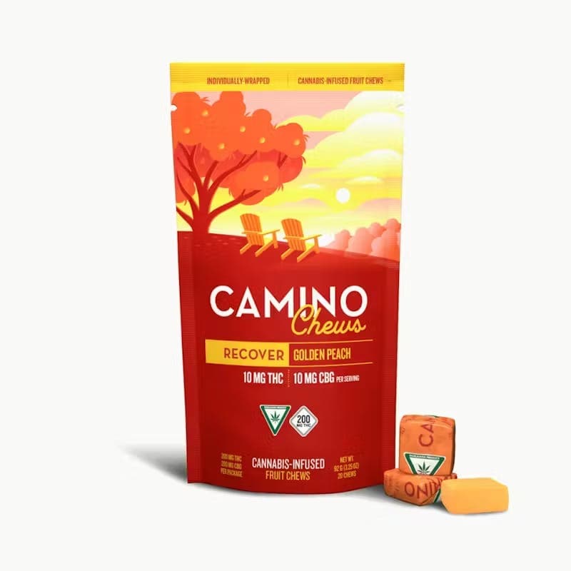 product image for Golden Peach 1:1 THC/CBG Chews 10 pack 100 mg