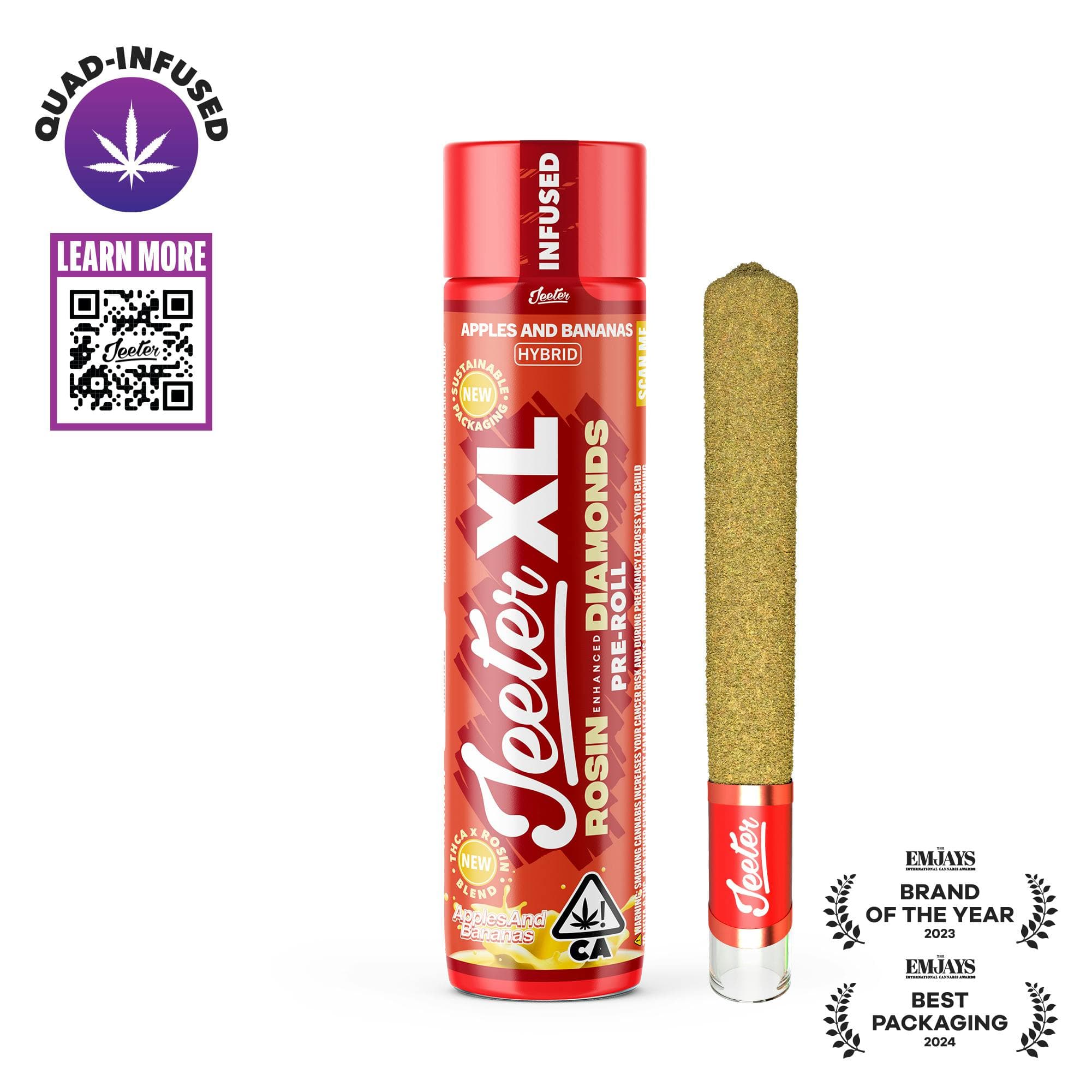 product image Apples and Bananas Quad-Infused XL Jeeter Joint | 2g