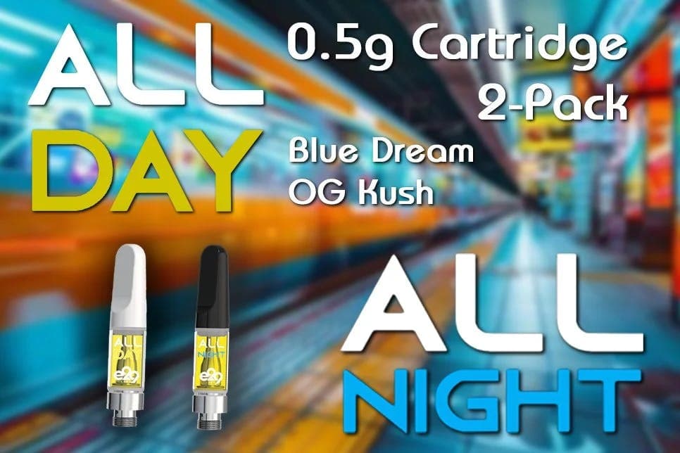 product image for Blue Dream & OG Kush "Day & Night" 2 pack Cartridge 1g