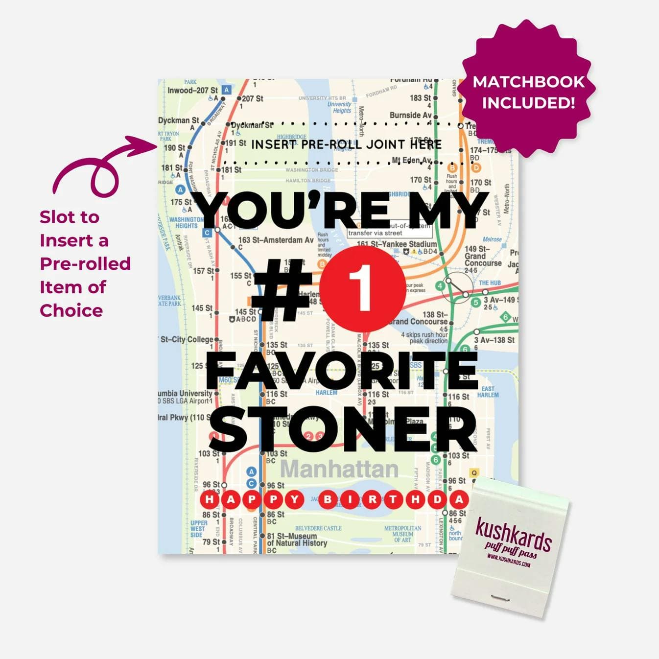product image NYC #1 Train Favorite Stoner Birthday Card
