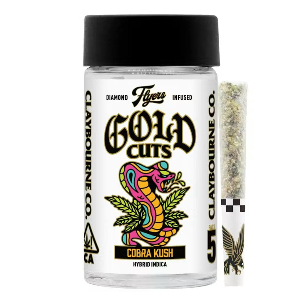 product image Cobra Kush Gold Cuts Diamond Infused Pre-Rolls | 5 Pack | 2.5g