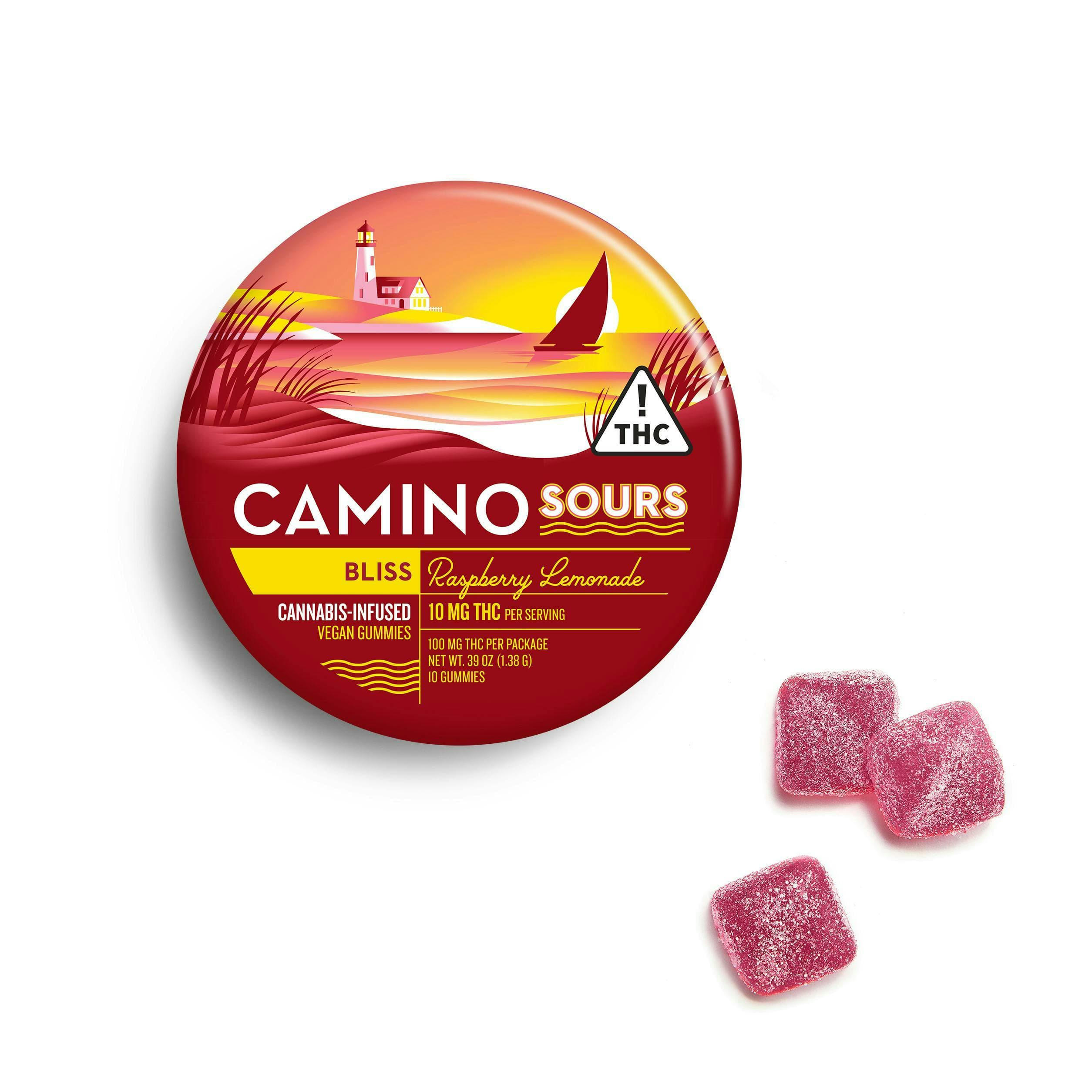 product image for Raspberry Lemonade Sour Gummies 10 pack 100 mg