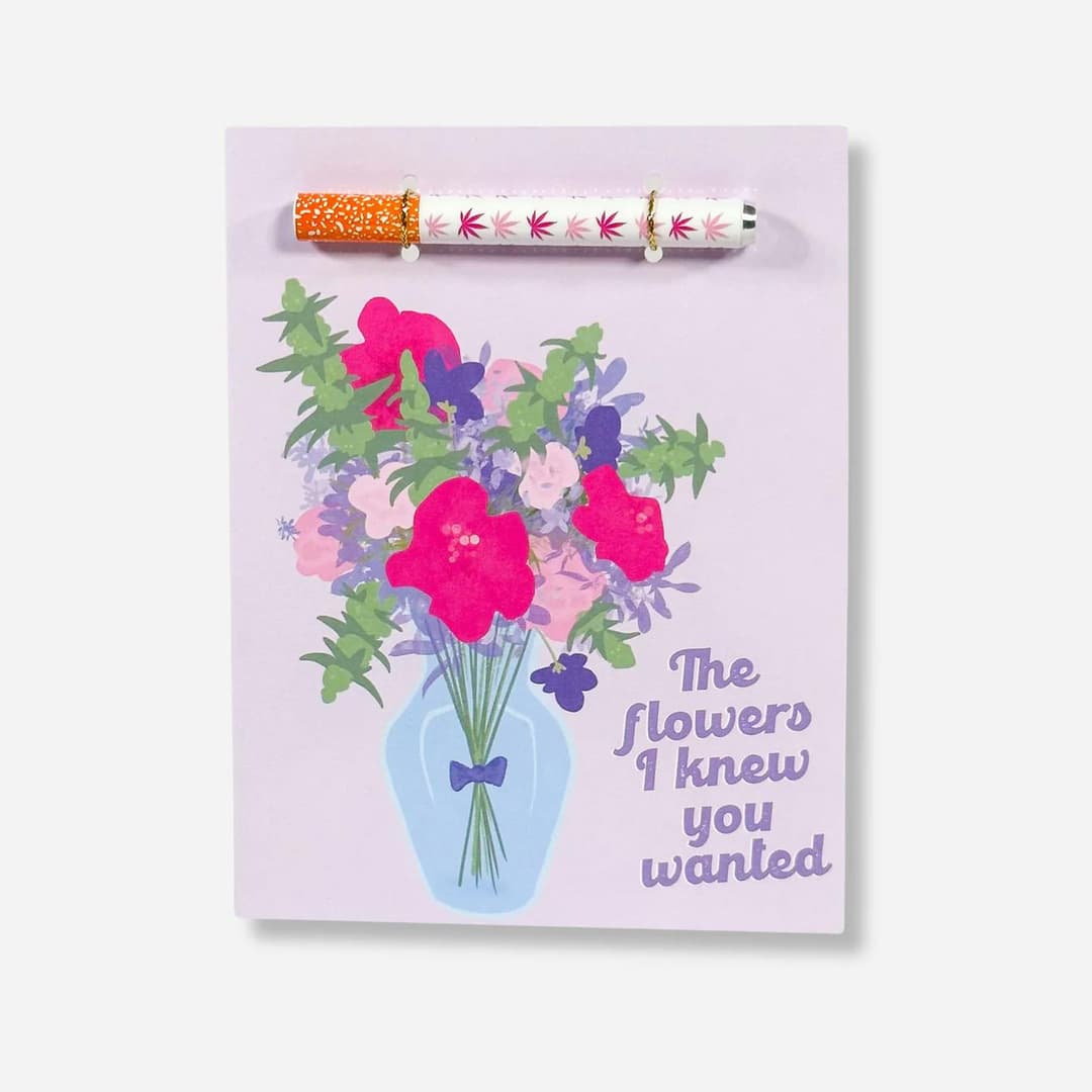 Flowers Greeting Card w/ One Hitter - KushKards | Treehouse Cannabis