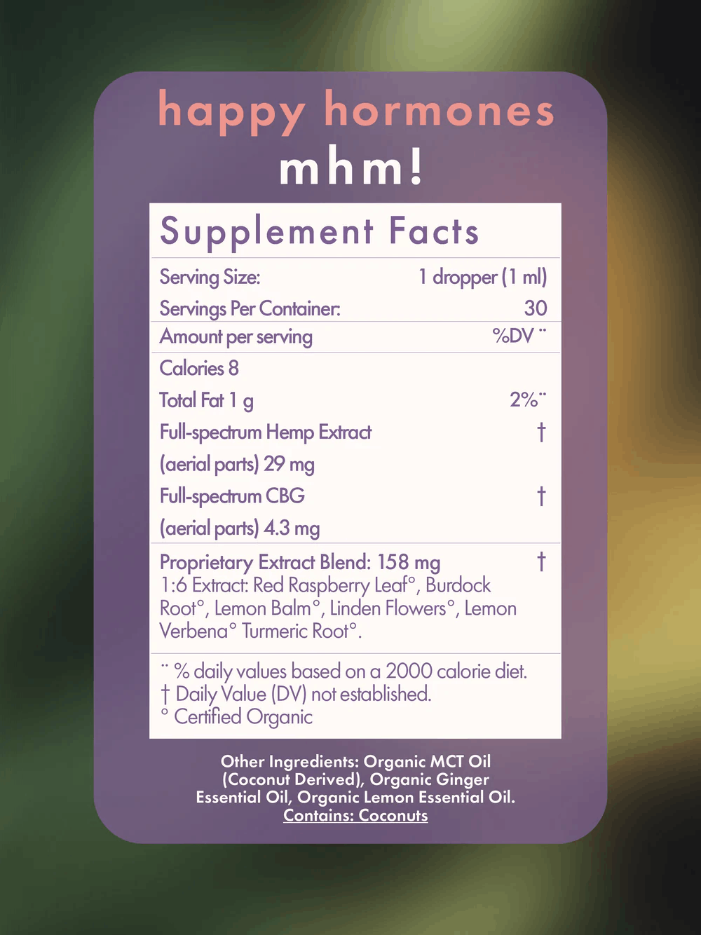 Happy Hormones • 870mg CBD • 130mg CBG - Xula Herbs | Treehouse Cannabis