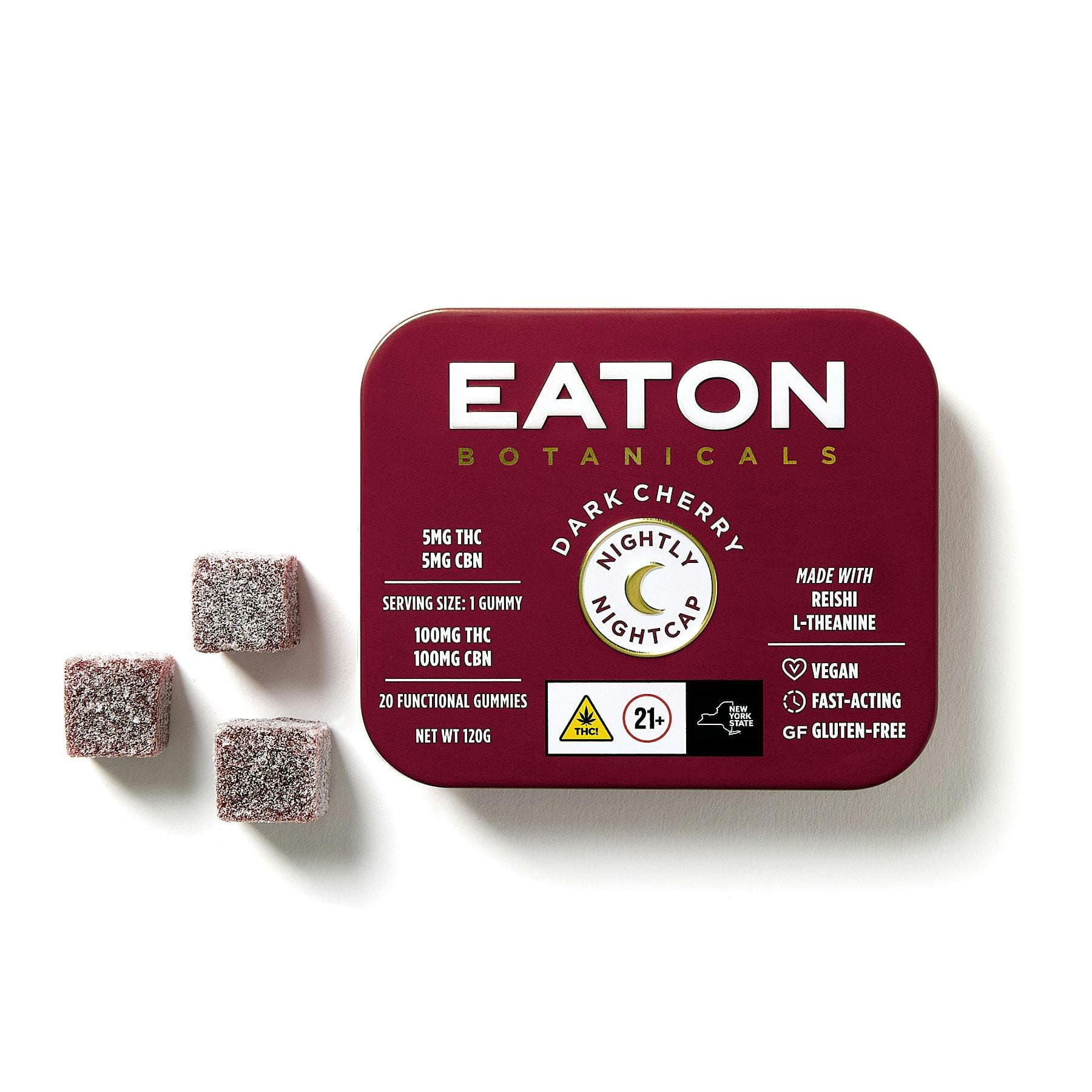 product image for Dark Cherry "Nightly Nightcap" 20 Pack Gummies THC: 100mg, CBN: 100mg